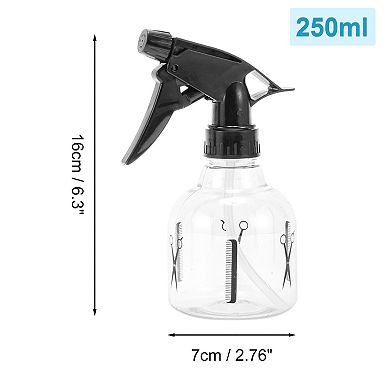 Durable Hair Spray Bottles Hand Pressure Type for Hair 250ml Black Clear 1 Pc