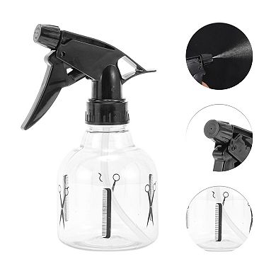 Durable Hair Spray Bottles Hand Pressure Type for Hair 250ml Black Clear 1 Pc