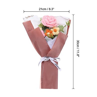 Crochet Flowers Bouquet, Handmade Knitted Bouquet, Crochet Artificial Flower, Graduation Bouquet