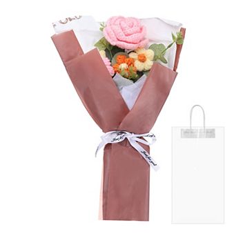 Crochet Flowers Bouquet, Handmade Knitted Bouquet, Crochet Artificial Flower, Graduation Bouquet