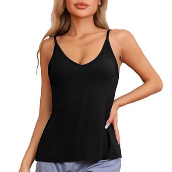 Women's Camisoles Basic Tee Shirts V Neck Outfits Sleeveless Pajama Tank Top