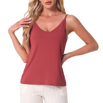 Women's Camisoles Basic Tee Shirts V Neck Outfits Sleeveless Pajama Tank Top