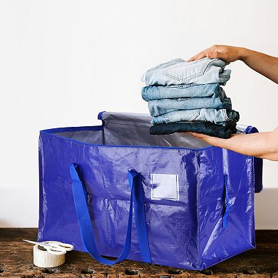 Extra Large Moving Bags, 2 Pack with Reinforced Handles and Zipper Storage Tote Packing Bags