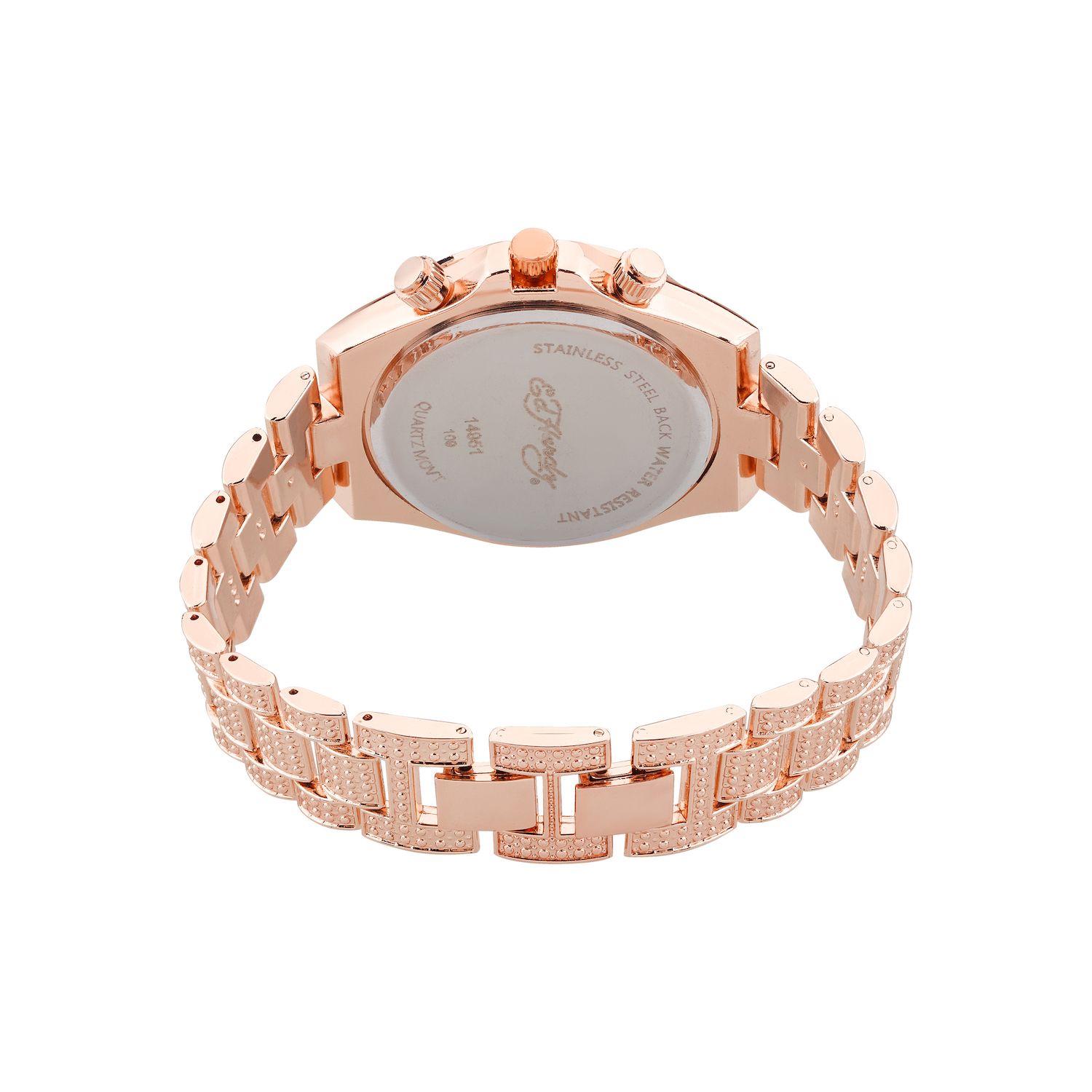 Ed Hardy Women's Colorful Crystal Bezel Rose Gold Tone Watch