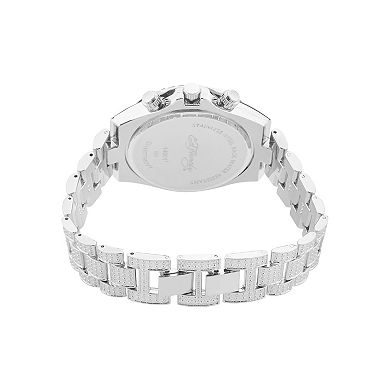 Ed Hardy Women's Colorful Crystal Bezel Silver Tone Watch