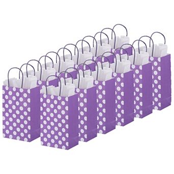 5.2"x3.2"x8.4" Gift Bags with White Tissue Paper, 24 Pack Favor Bags with Handles Goodie Tote
