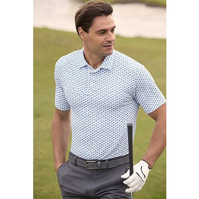 Men's Grand Slam Manhattan Cocktail Print Golf Polo