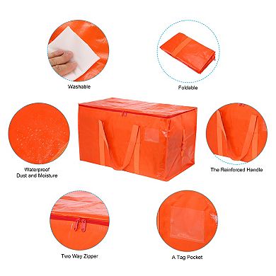 Extra Large Moving Bag, 4Pcs with Reinforced Handle and Zipper Storage Tote Packing Bags Collapsible