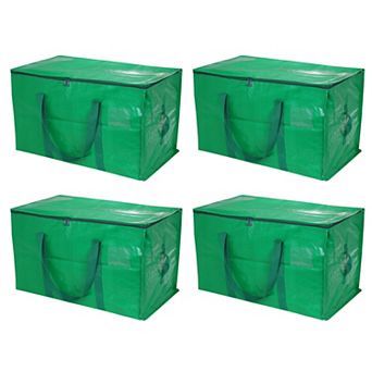 Extra Large Moving Bag, 4 pc with Reinforced Handle and Zipper Storage Tote Packing Bags Collapsible