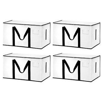 Extra Large Moving Bag, 4 pc with Reinforced Handle and Zipper Storage Tote Packing Bags Collapsible