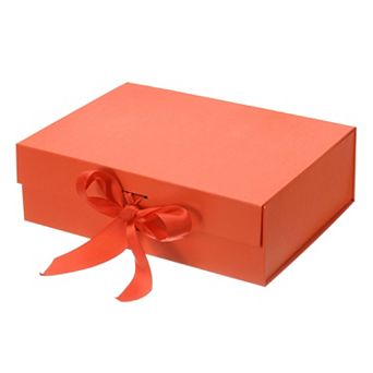 10"x8"x3" Magnetic Gift Box, Collapsible Paper Party Favor Boxes with Lid and Ribbon