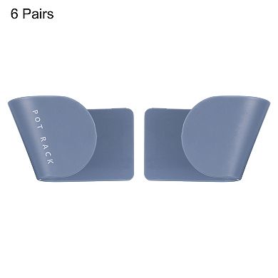 6Pairs of Adjustable Wall Mount Pot Lid Holder Cabinet Door Pot Hangers for Kitchen Wall Mount