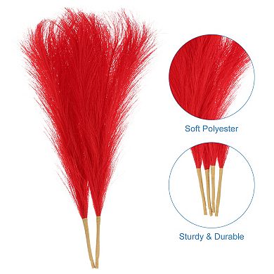 2 Pcs Faux Pampas Grass 17 Inch 10 Stem Artificial Fake Dried Pampas Grass Decor