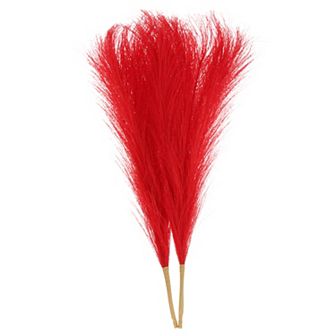 2 pc Faux Pampas Grass 17 Inch 10 Stem Artificial Fake Dried Pampas Grass Decor