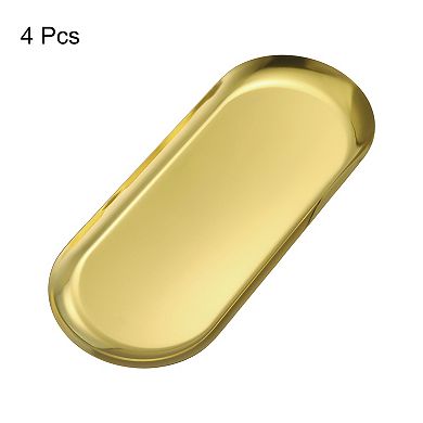 4 Pcs Stainless Steel Decorative Trays, Bathroom Trays, Small Serving Trays