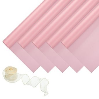 20 Sheets Flower Wrapping Paper, 22x22 Inch Floral Packaging Waterproof Paper with Ribbons