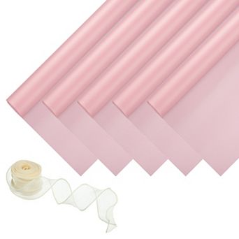 20 Sheets Flower Wrapping Paper, 22x22 Inch Floral Packaging Waterproof Paper with Ribbons