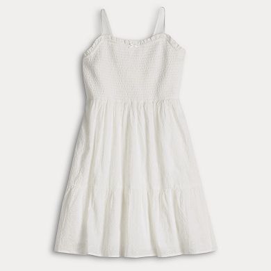 Juniors' Pink Republic Short Tiered Smocked Dress