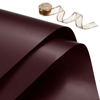 20 Sheets Flower Wrapping Paper, 22.8"x22.8" Floral Bouquet Craft Packaging Paper with Ribbon