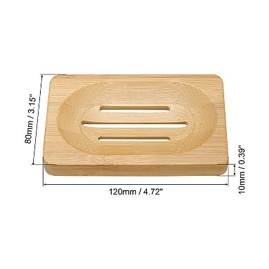 Wooden Soap Dish, Natural Soap Tray Soap Holder Saver with Self Draining 2 Pcs Wood Color NO SIZE