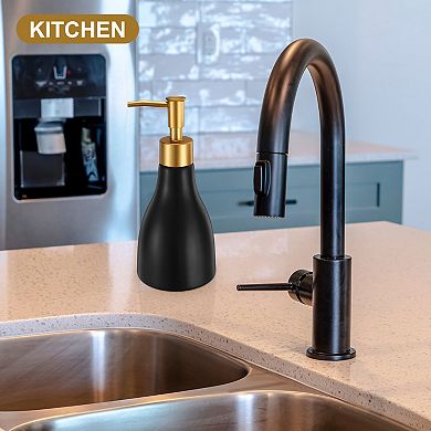 1Pc 9.5 Oz Soap Dispenser Hand and Dish Soap Dispenser Detergent Lotion Dispenser with Pump Ceramic