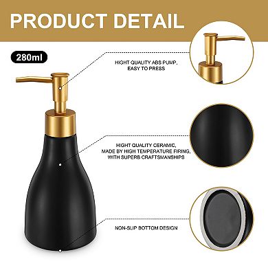 1Pc 9.5 Oz Soap Dispenser Hand and Dish Soap Dispenser Detergent Lotion Dispenser with Pump Ceramic