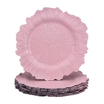 10 pc Reef Charger Plates Bulk, 13 inch Plastic Floral Charger Plates, Round Plate Chargers