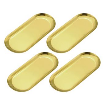 4 pc Stainless Steel Decorative Trays, Bathroom Trays, Serving Trays