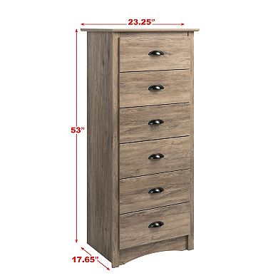 Prepac Tall 6-Drawer Dresser
