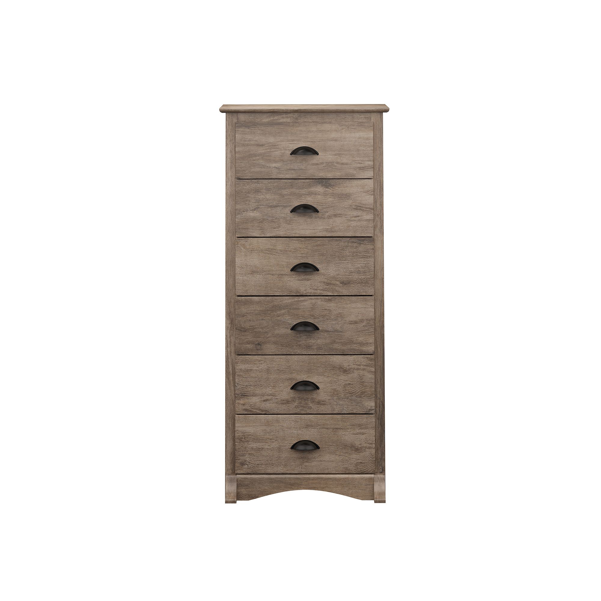 Prepac Tall 6-Drawer Dresser, Drifted Gray