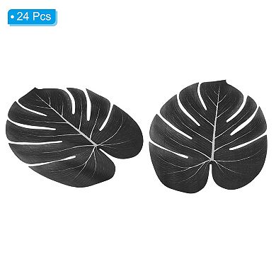 13" Palm Leaves, 24 Pack Artificial Faux Palm Fronds Fake Palm Leaf Simulation Tree Leaves