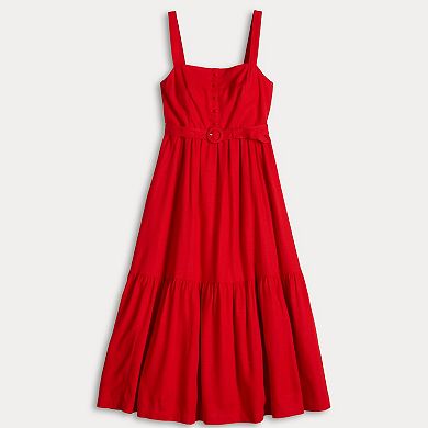 Petite LC Lauren Conrad Tiered Midi Picnic Dress