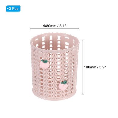 Pencil Holder, Plastic Pen Holder Cute Pencil Holders Peach Mesh