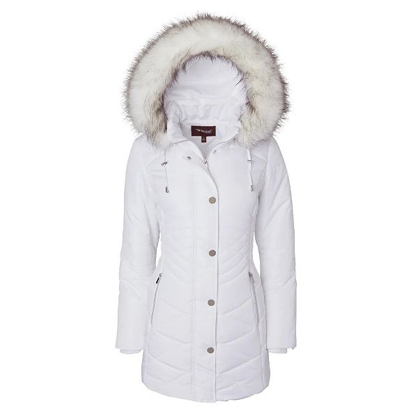 Women Longer Length Plush Lined Quilted Winter Puffer Coat