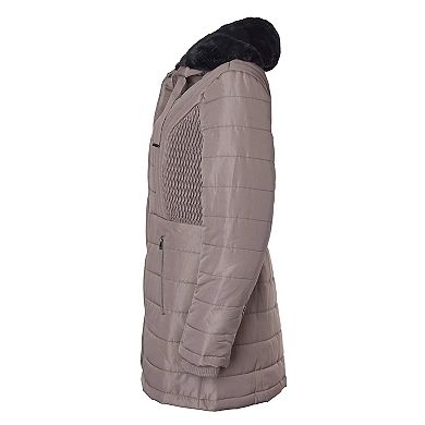 Sportoli Winter Coats for Women Hooded Quilted Puffer Jacket with Faux Fur Collar