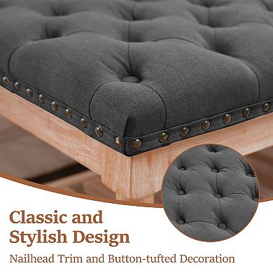 Upholstered Wood Bed Bench/Ottoman