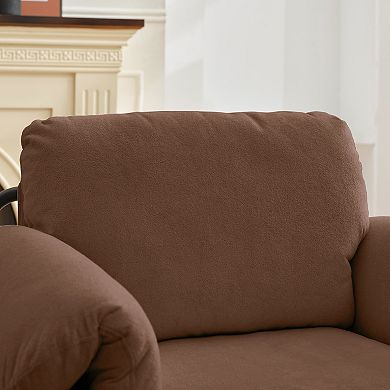 SERWALL Upholstered Accent Chair with Solid Metal Framework