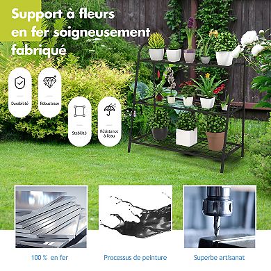3-Tier Metal Plant Stand Shelf Display Rack for Plants Shoes Flower Pot