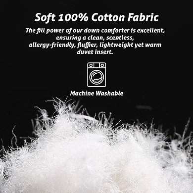 SERWALL Luxury All-Season Down Comforter - Hypoallergenic, Temperature Regulating for Queen/King Bed