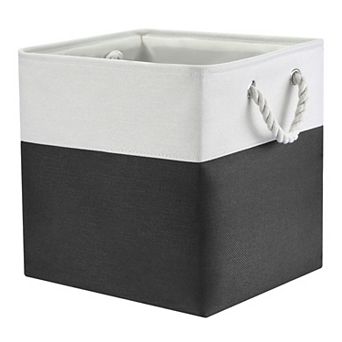 Square Fabric Collapsible Storage Basket Bin with Handle, Storage Cube for Shelves Closet Organizing