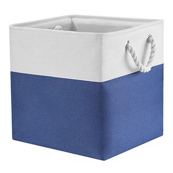Square Fabric Collapsible Storage Basket Bin with Handle, Storage Cube for Shelves Closet Organizing