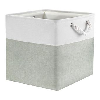 Square Fabric Collapsible Storage Basket Bin with Handle, Storage Cube for Shelves Closet Organizing