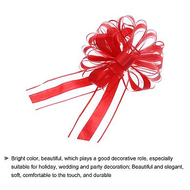 10pcs 8 Inch Large Big Pull Bow Organza Gift Wrapping Bows Ribbon