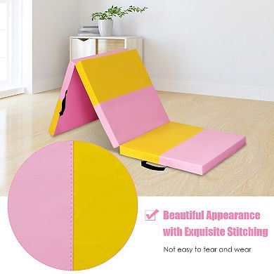 6 Feet x 2 Feet  x 2.5 Inch 3-Fold Gymnastics Tumbling Fitness Mat