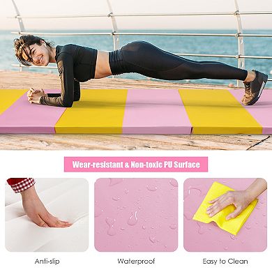 6 Feet x 2 Feet  x 2.5 Inch 3-Fold Gymnastics Tumbling Fitness Mat