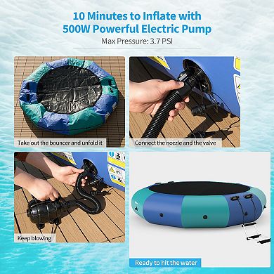 10 Feet Inflatable Splash Padded Water Bouncer Trampoline