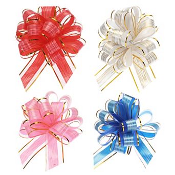20 pc 9 Inch Extra Large Pull Bow Gift Wrapping Bows Ribbon Organza Multicolor