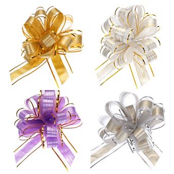 20 pc 9 Inch Extra Large Pull Bow Gift Wrapping Bows Ribbon Organza Multicolor