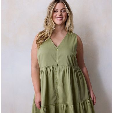 Plus Size LC Lauren Conrad Tiered Mini Swing Dress