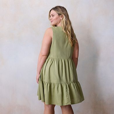 Plus Size LC Lauren Conrad Tiered Mini Swing Dress